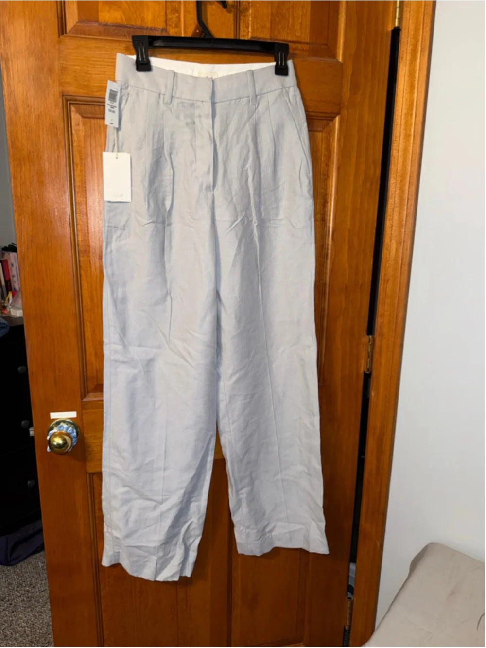 Women's Wilfred Effortless Linen Trousers Size 4 Pearl Grey